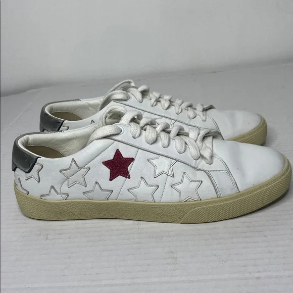 Saint Laurent Court Classic California Leather Sneaker Size 38 Pink Star - Picture 12 of 13